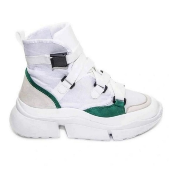 Cape Robbin White Sneakers with hint of Green - Picture 2 of 2